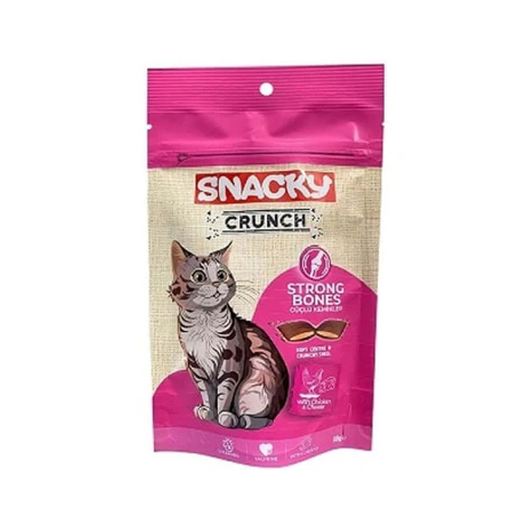 تشویقی کرانچی گربه اسنکی مدل Strong Bones با طعم مرغ و پنیر 60 گرم