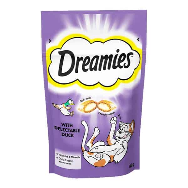 تشویقی گربه دریمیز با طعم اردک Dreamies Cat Snack وزن 60 گرم