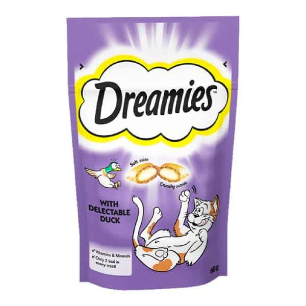تشویقی گربه دریمیز با طعم اردک Dreamies Cat Snack وزن 60 گرم