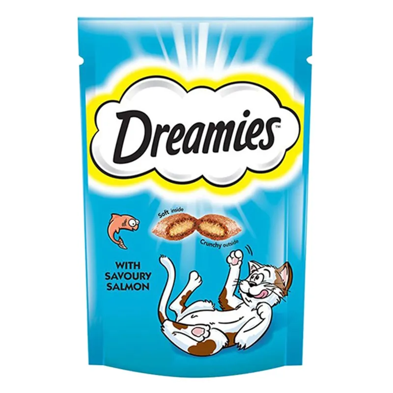 شویقی گربه دریمیز با طعم ماهی سالمون Dreamies Cat Snack وزن 60 گرم